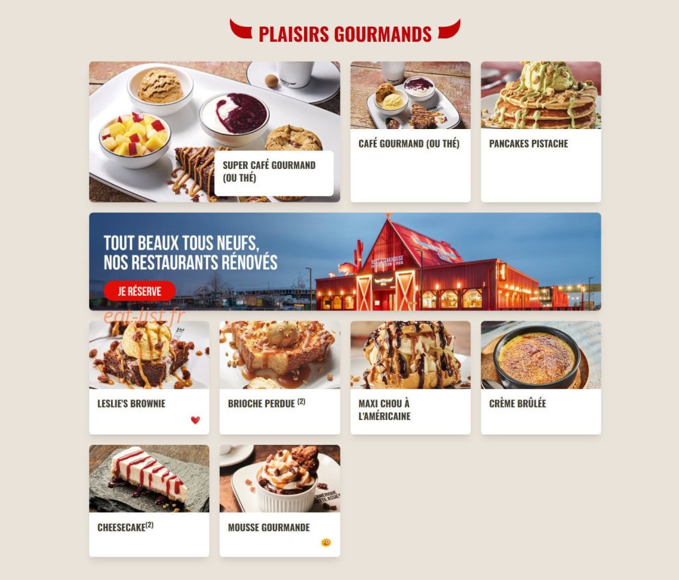 Buffalo Grill — carte page 16