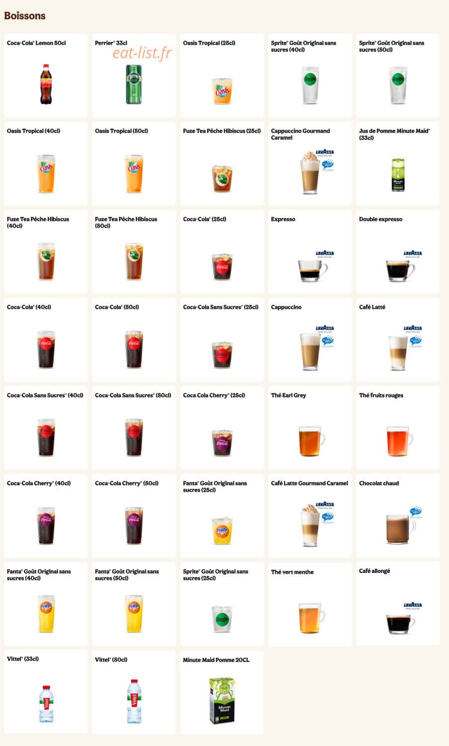 Burger King — carte page 8