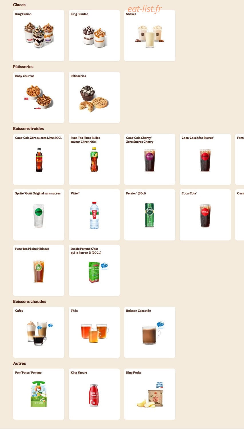 Burger King — carte page 10