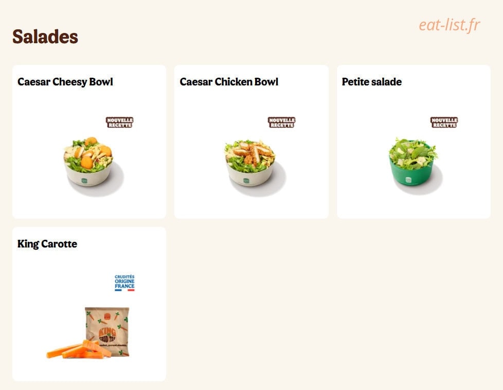 Burger King — carte page 4