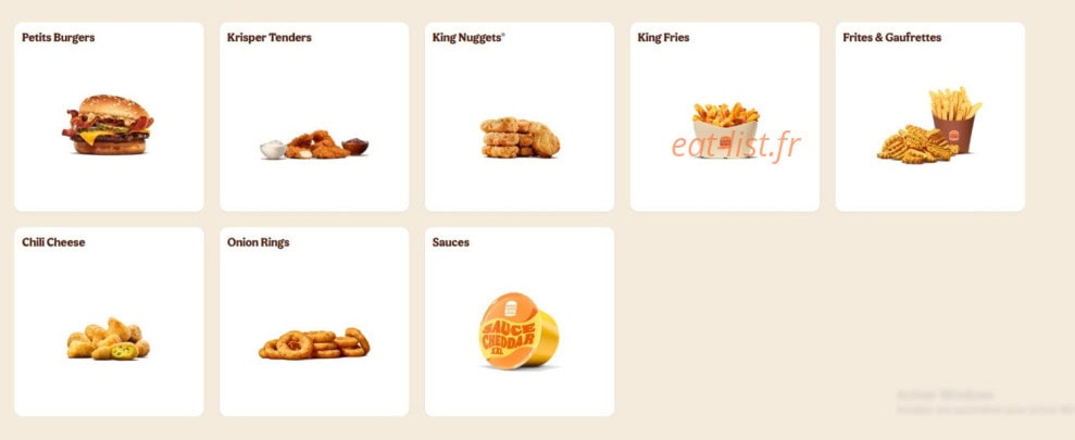 Burger King — carte page 7