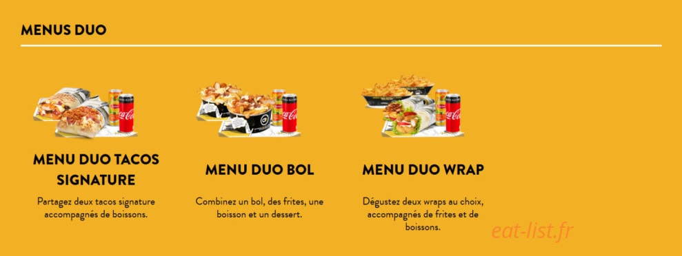 Chamas Tacos — carte page 2
