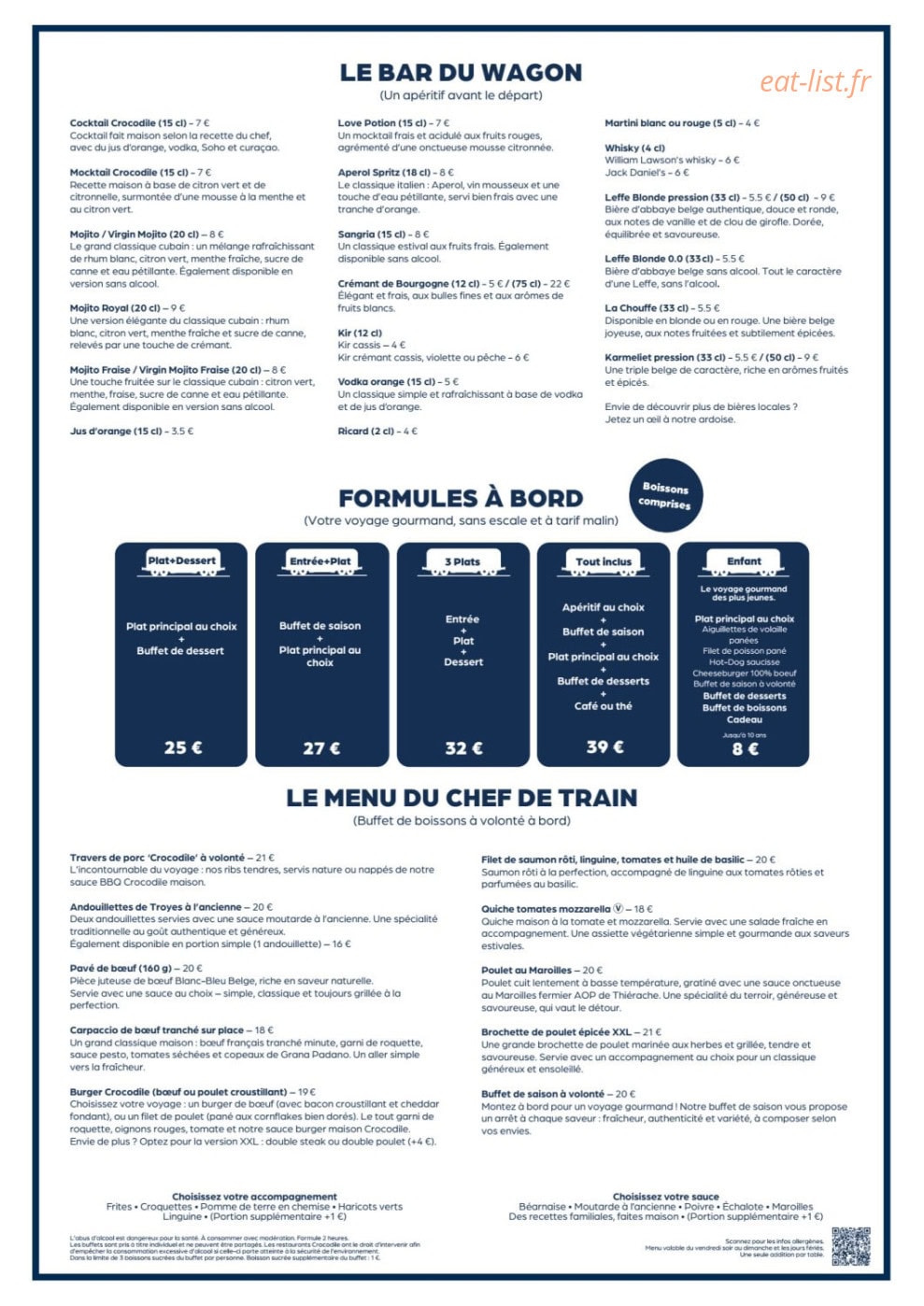 Crocodile restaurant — carte page 2