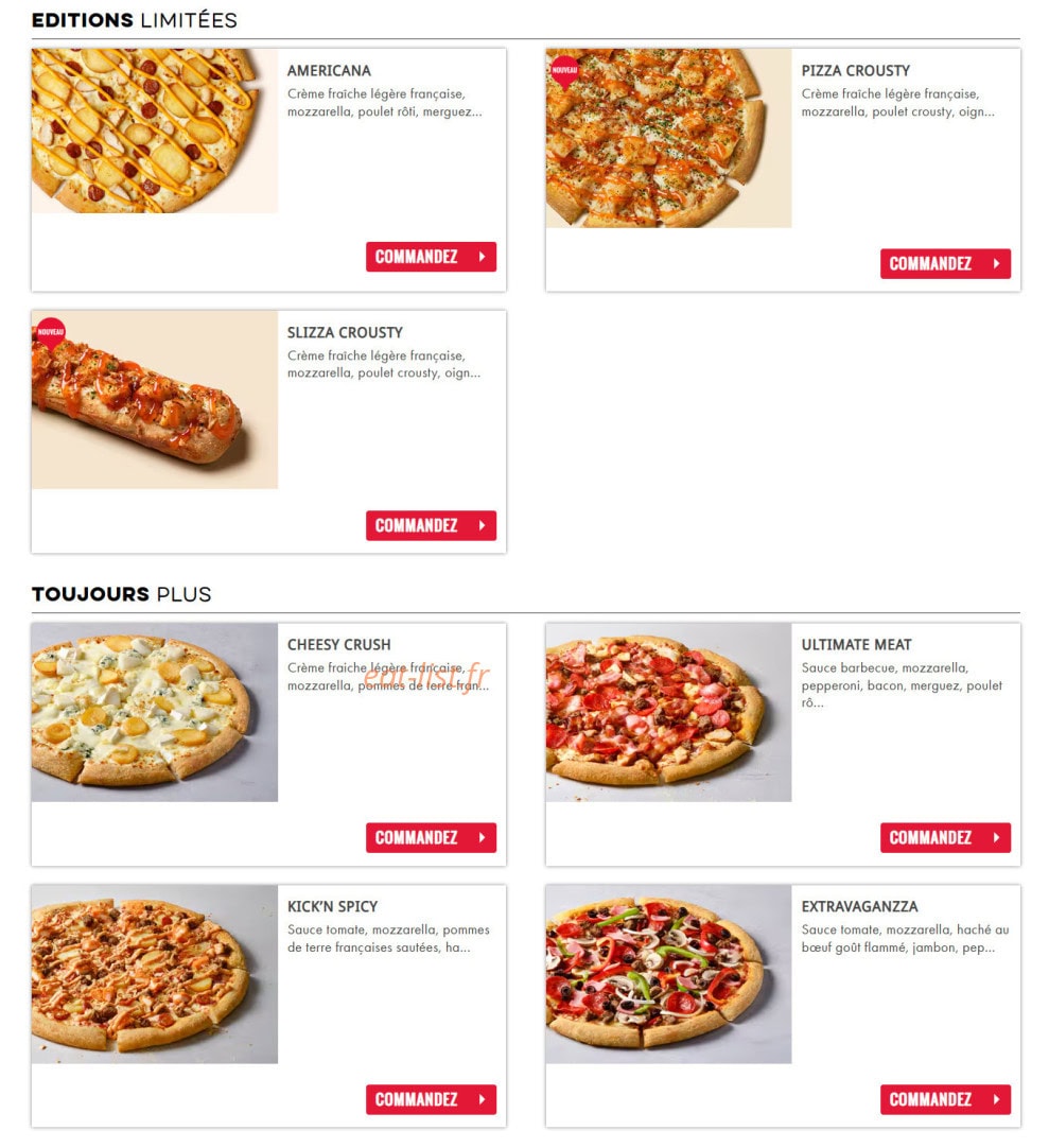 Domino's pizza — carte page 2