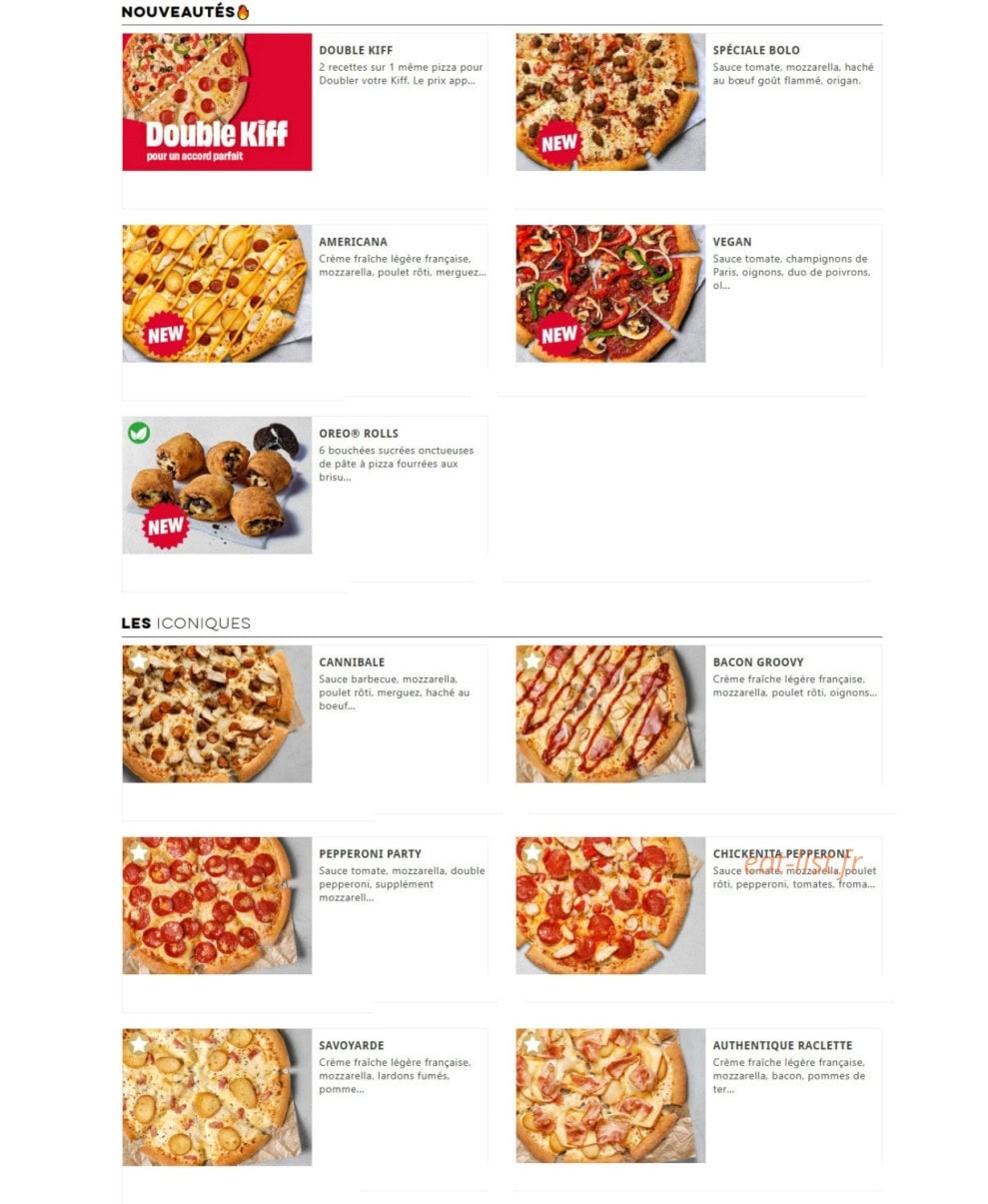 Domino's pizza — carte page 2