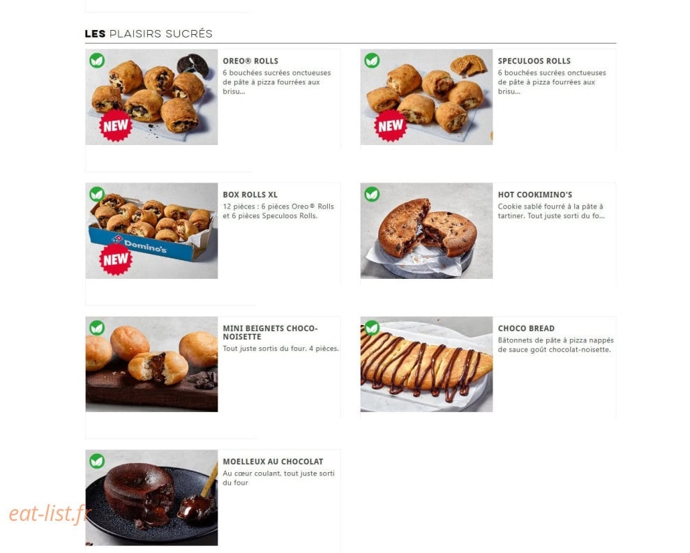 Domino's pizza — carte page 13