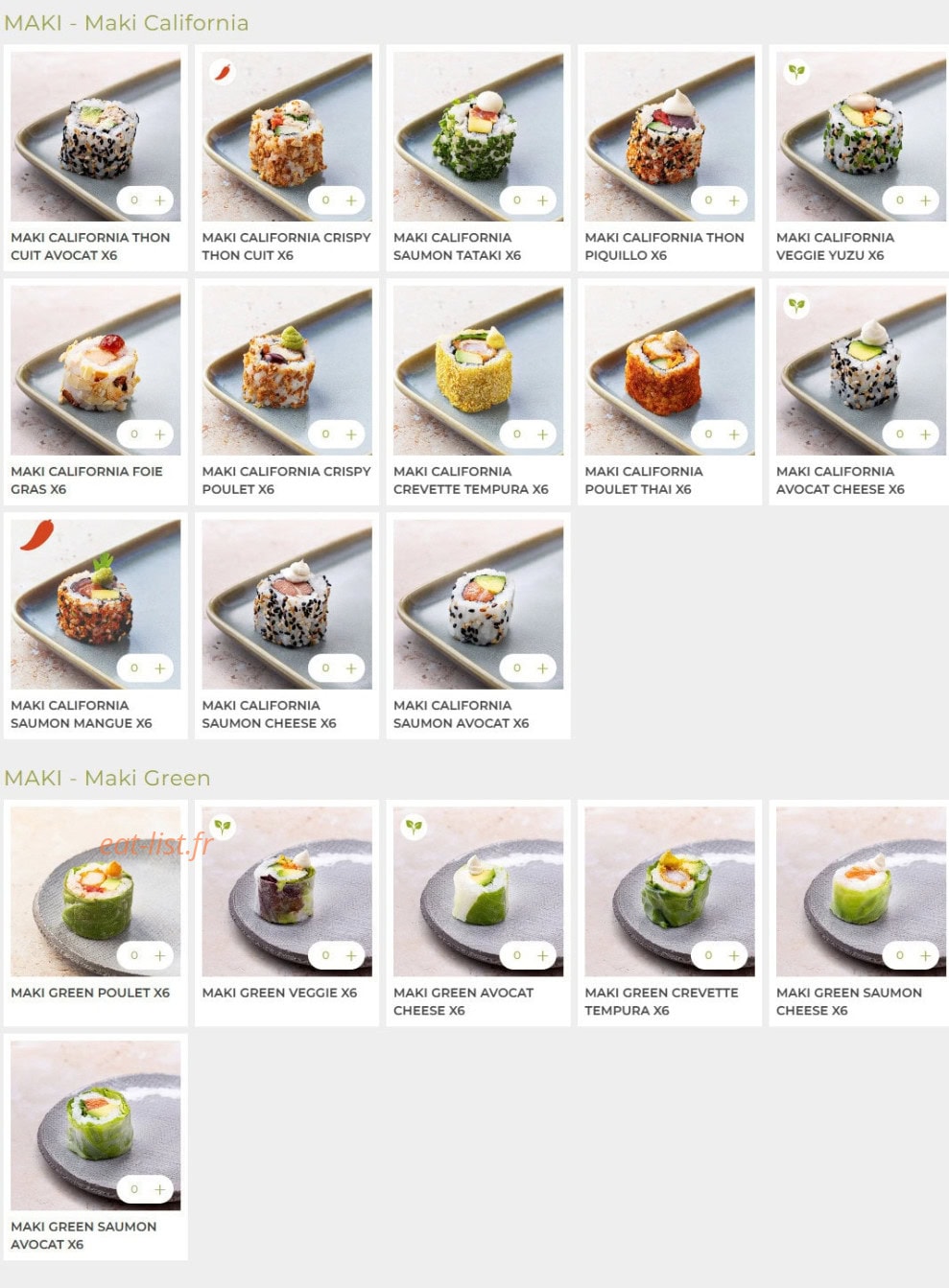 Eat Sushi — carte page 6