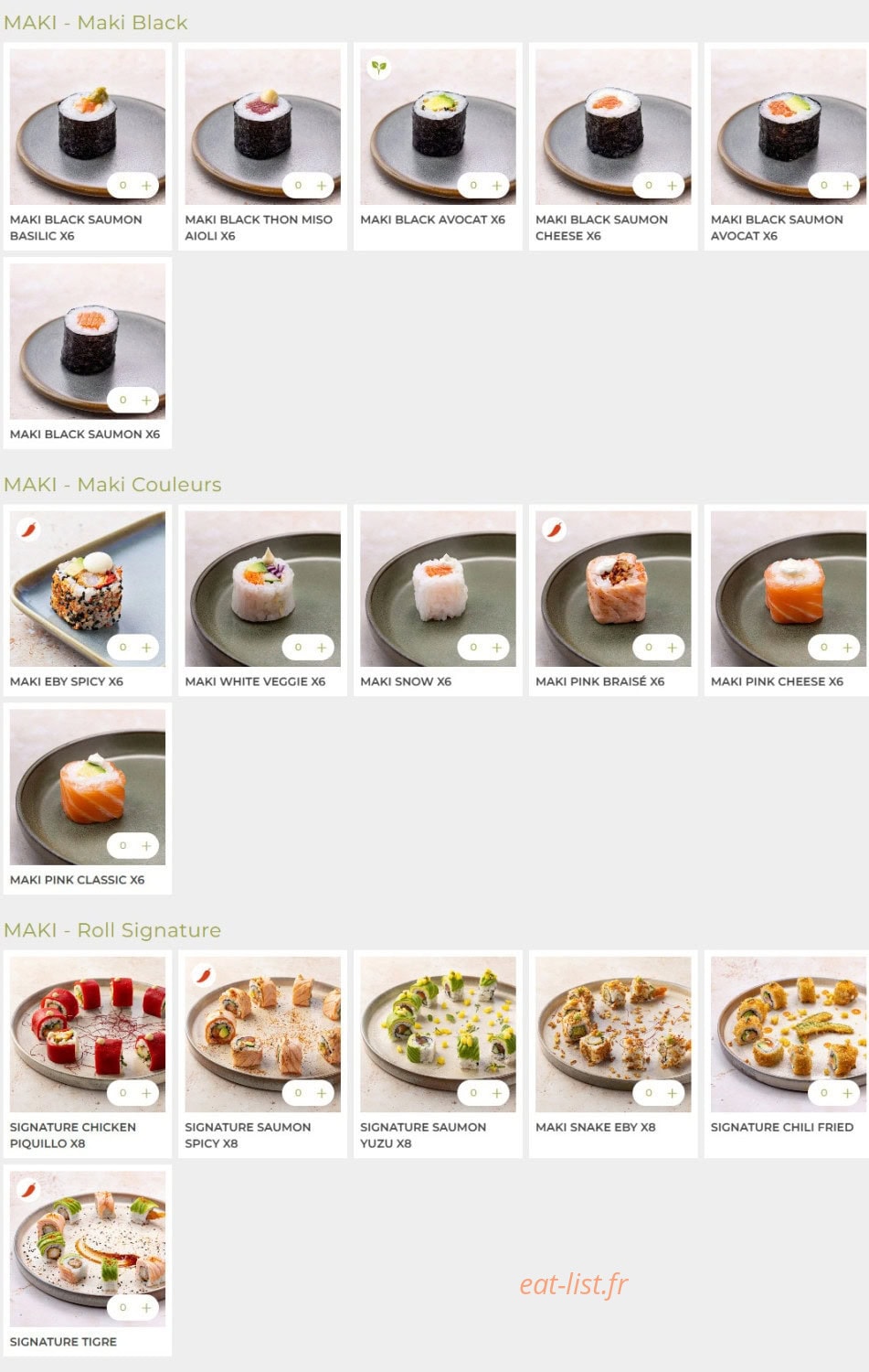 Eat Sushi — carte page 7