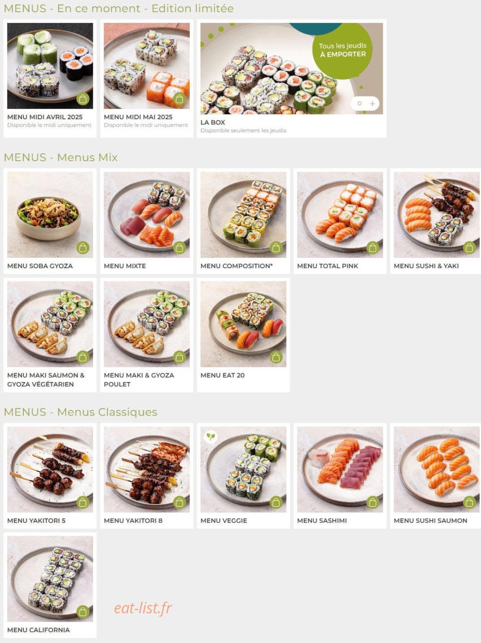 Eat Sushi — carte page 2
