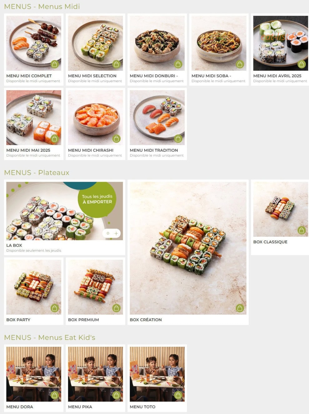 Eat Sushi — carte page 3