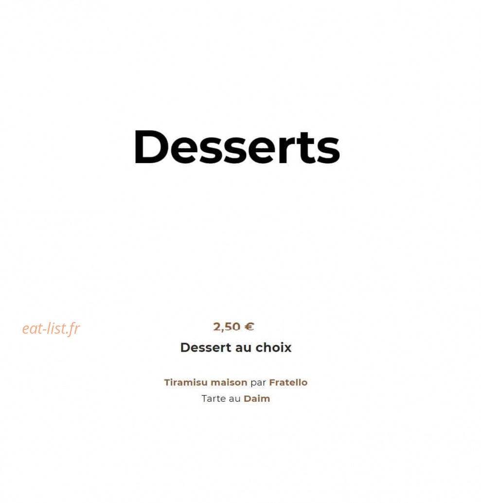 Menu Fête à Crêpe - Les desserts