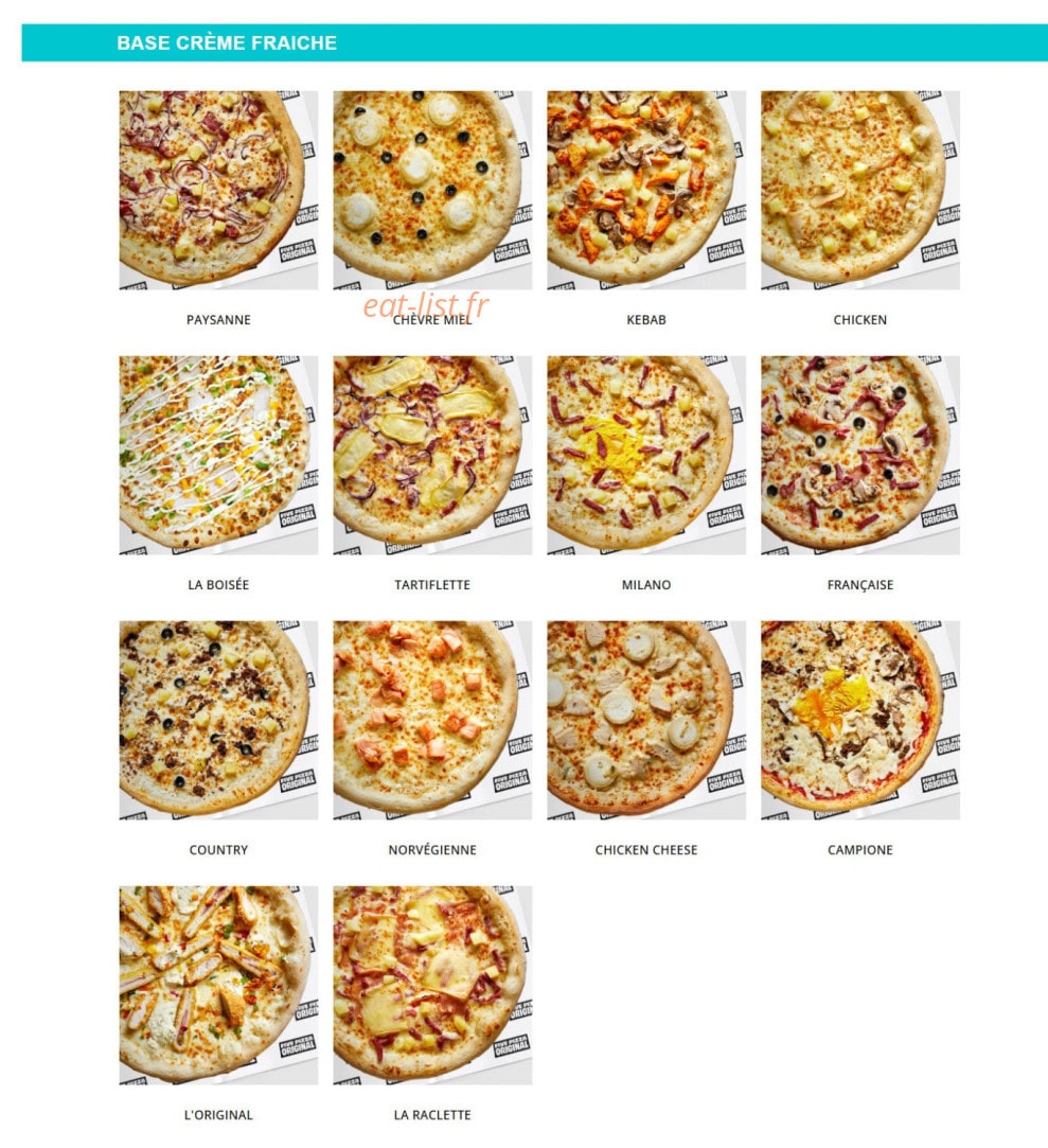 Five Pizza Original — carte page 3
