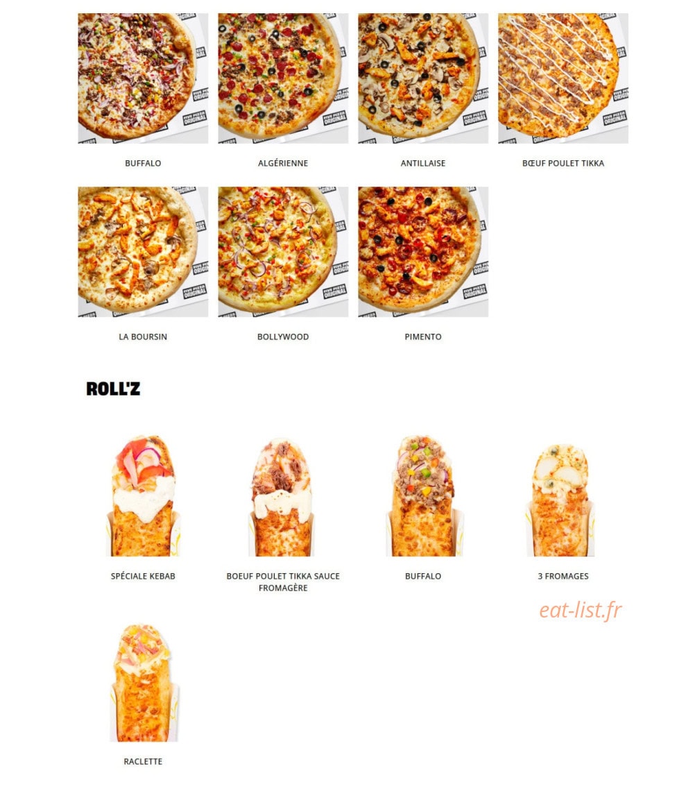 Five Pizza Original — carte page 5
