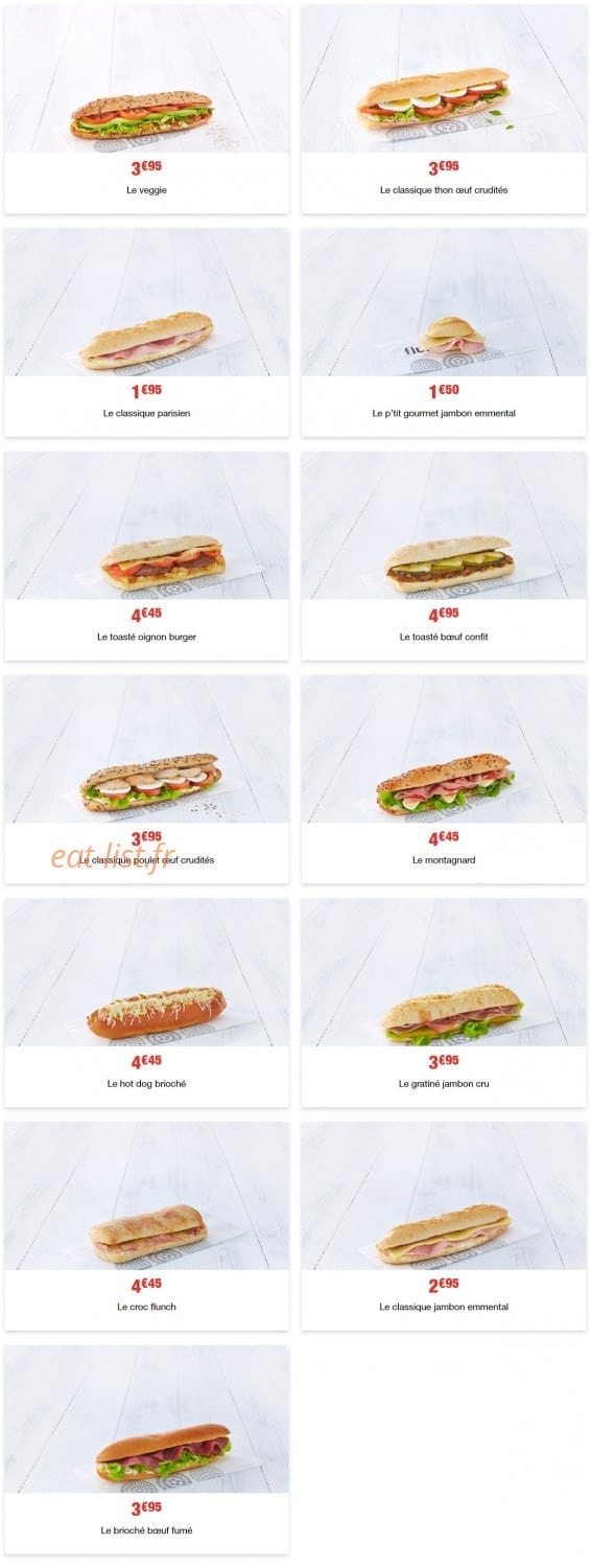 Menu Flunch - Déjeuner et dîner à la carte : Sandwiches toastés