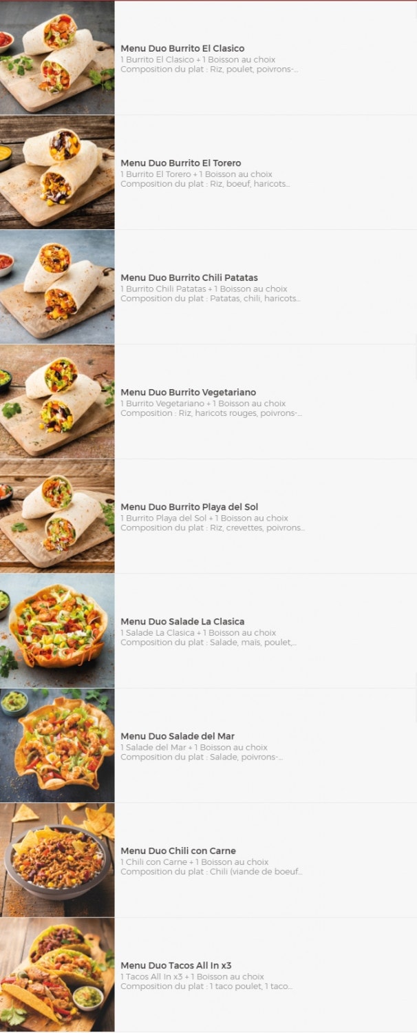 Fresh Burritos — carte page 6