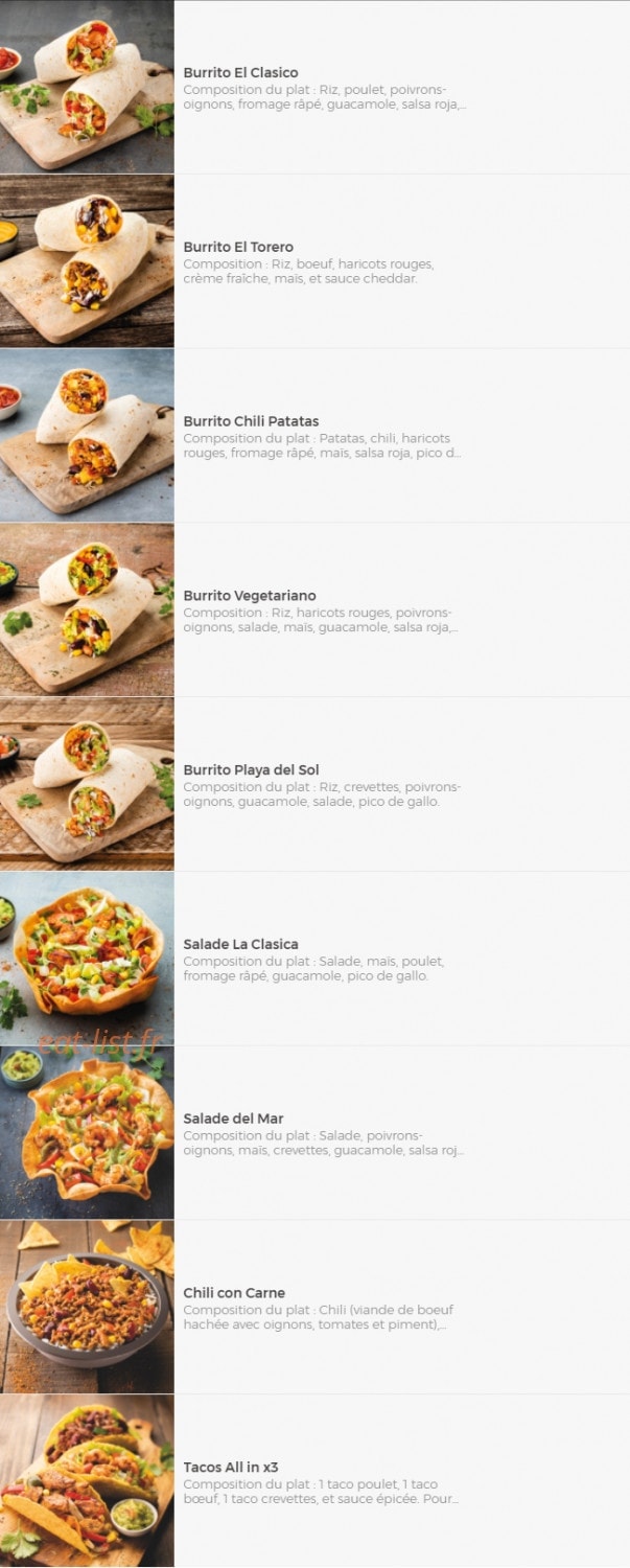Fresh Burritos — carte page 7