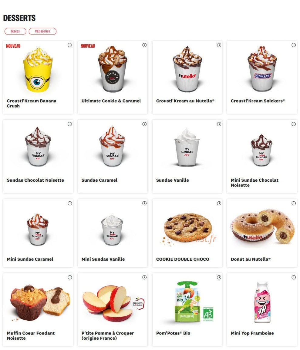 KFC — carte page 10
