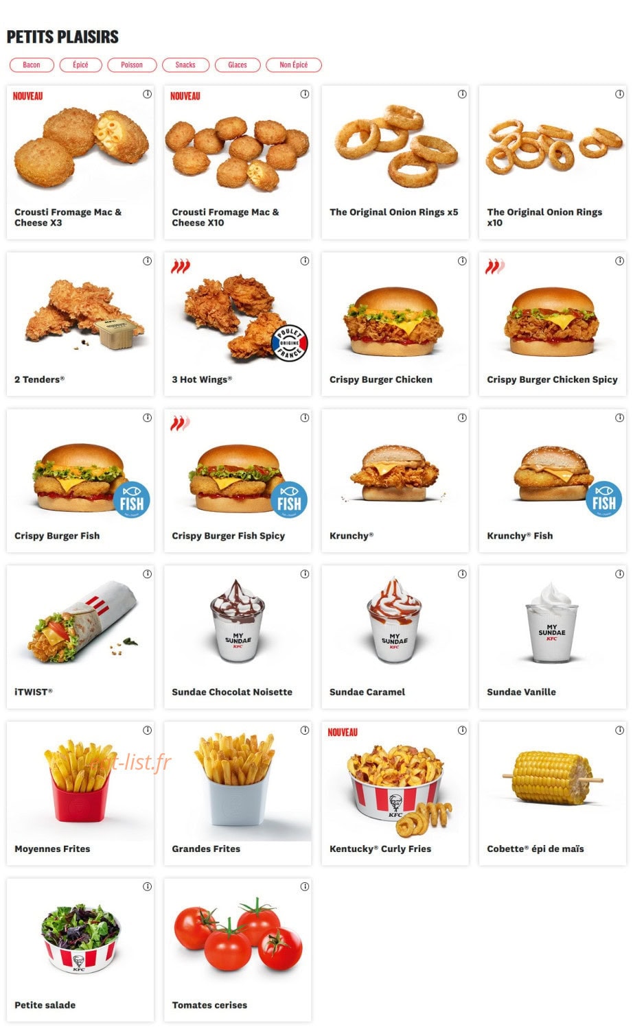 KFC — carte page 6