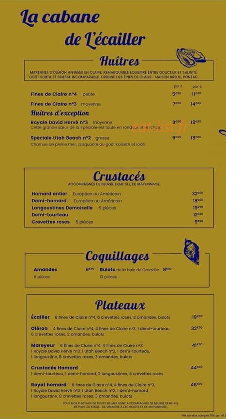 La Criée — carte page 1