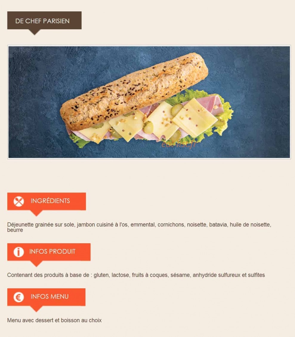 La Croissanterie — carte page 9