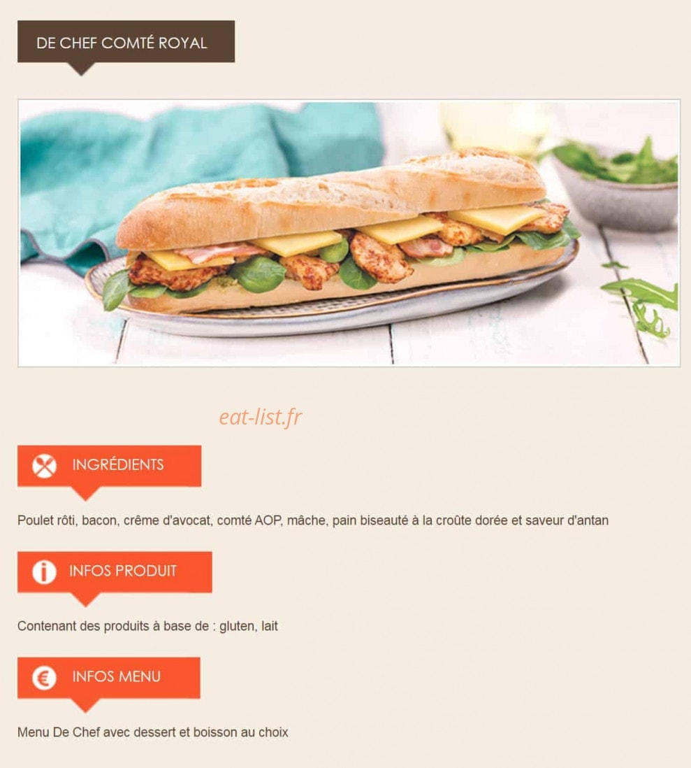 La Croissanterie — carte page 8