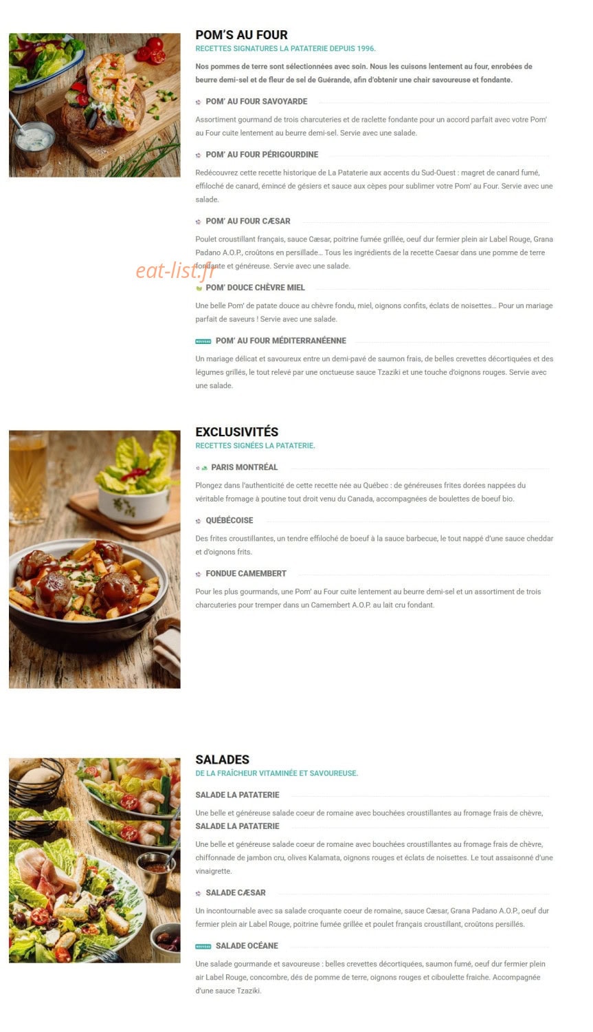 La Pataterie — carte page 7