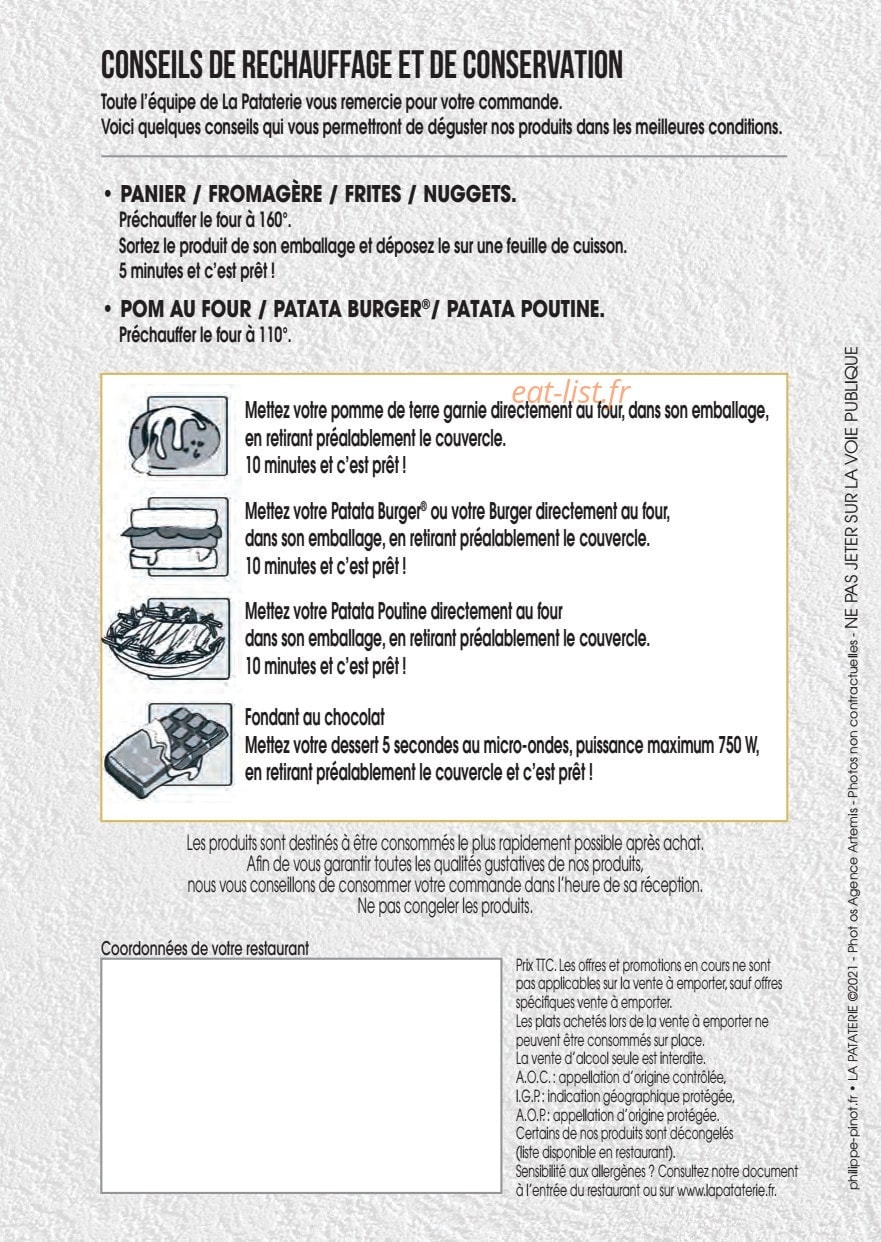 La Pataterie — carte page 4
