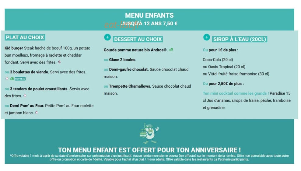 La Pataterie — carte page 11
