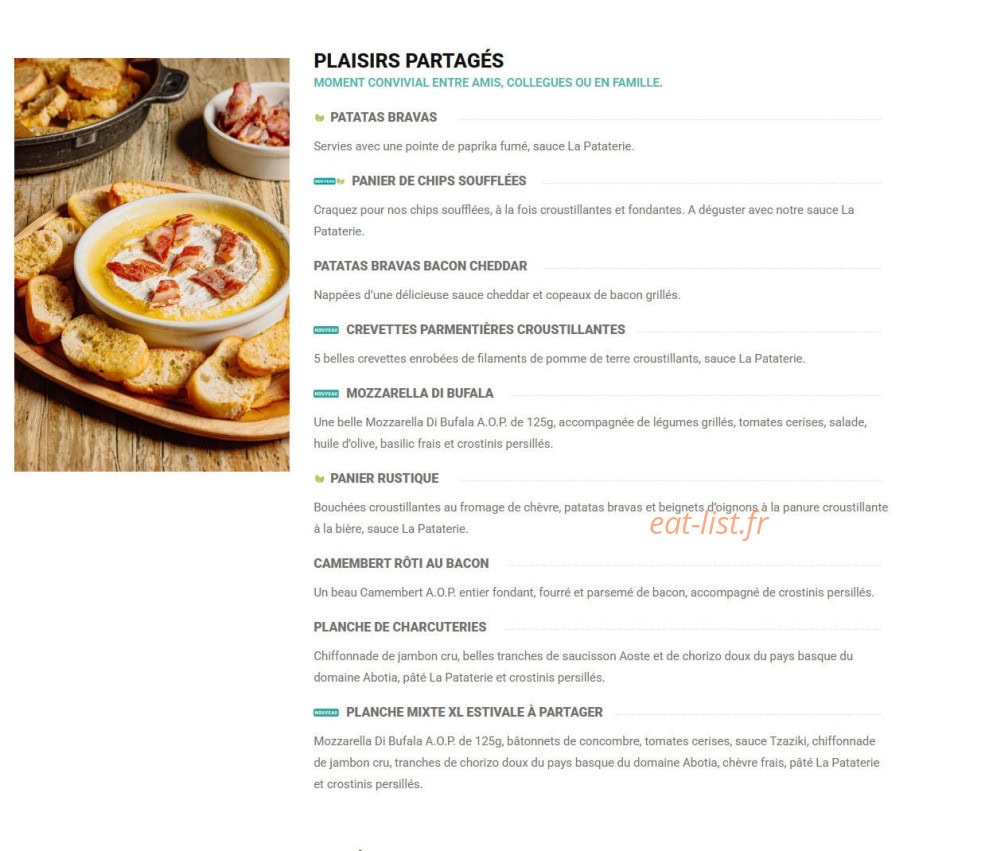 La Pataterie — carte page 6