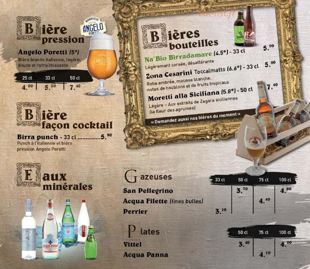 Menu La Scala - Les boissons 6