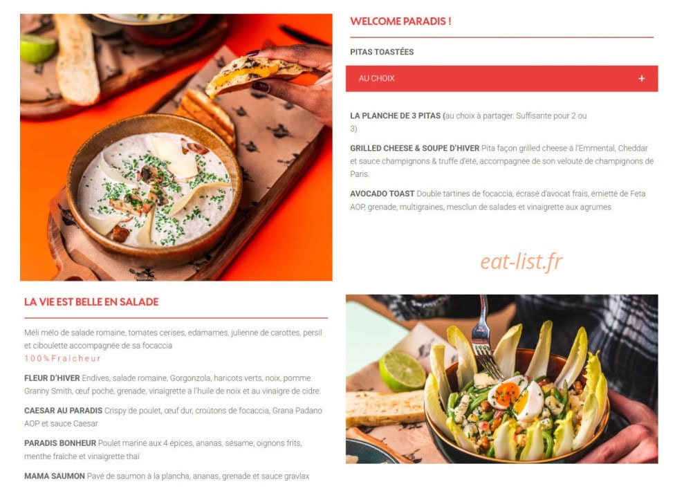 Le Paradis Du Fruit — carte page 4