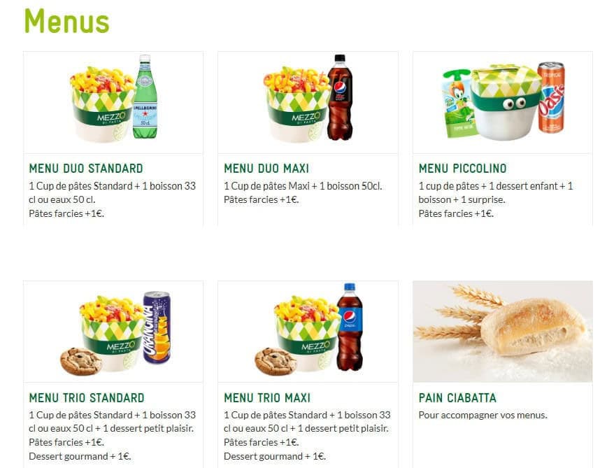 Mezzo Di Pasta — carte page 1