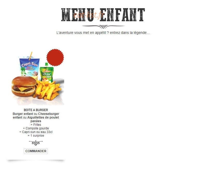 Mythic Burger — carte page 3