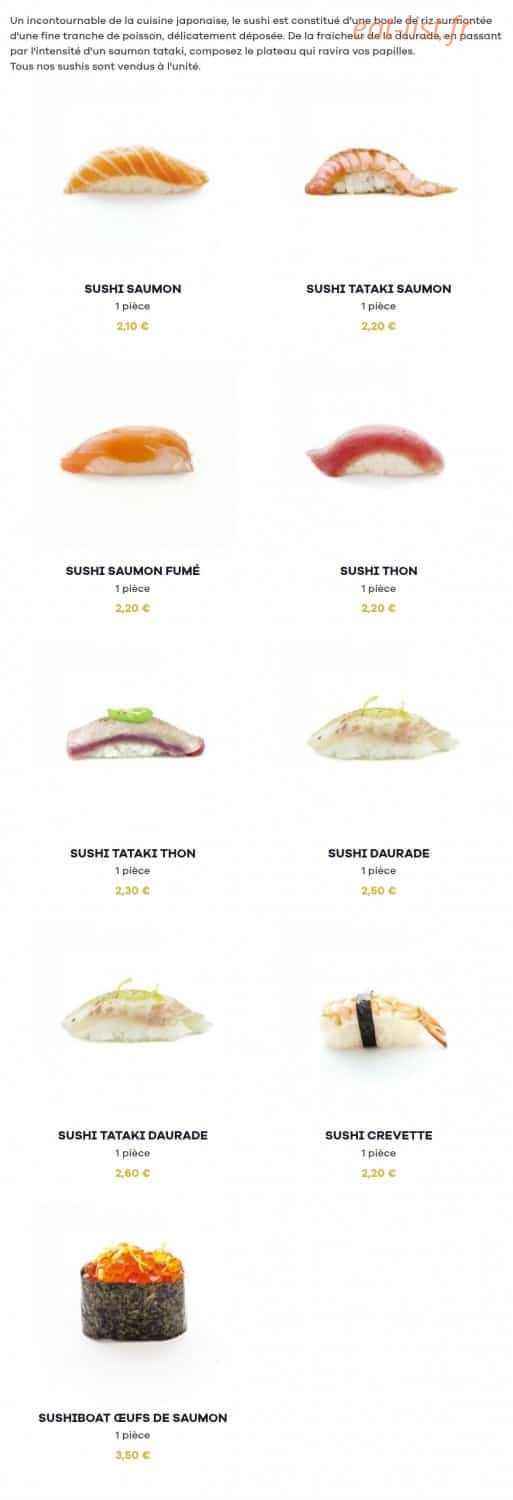 Menu Nikki Sushi - sushi - Menu Aix Pont de l'arc