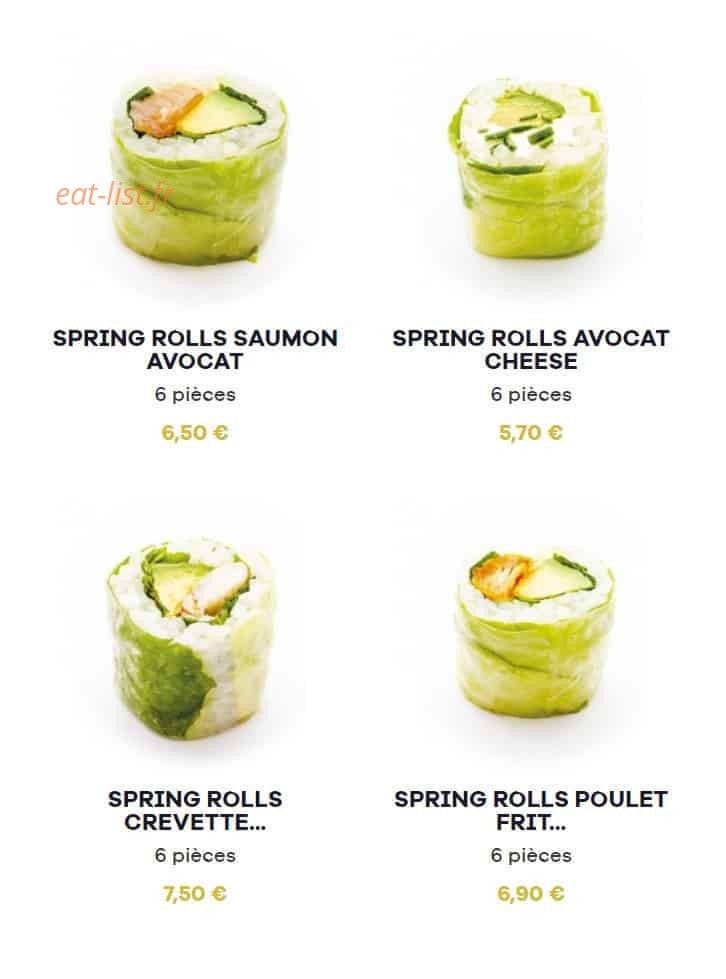Menu Nikki Sushi - Spring rolls - Menu Aix en Provence centre