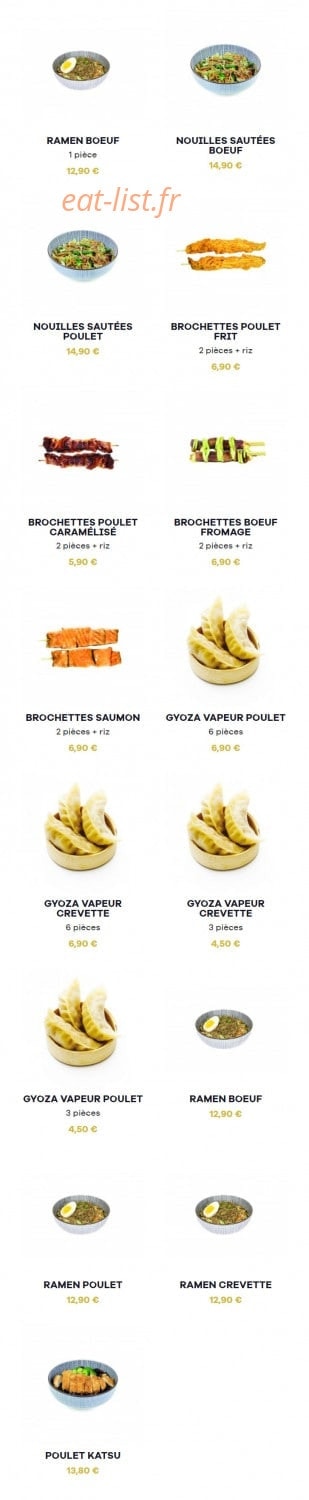 Menu Nikki Sushi - Plats chauds - Menu Aix en Provence centre