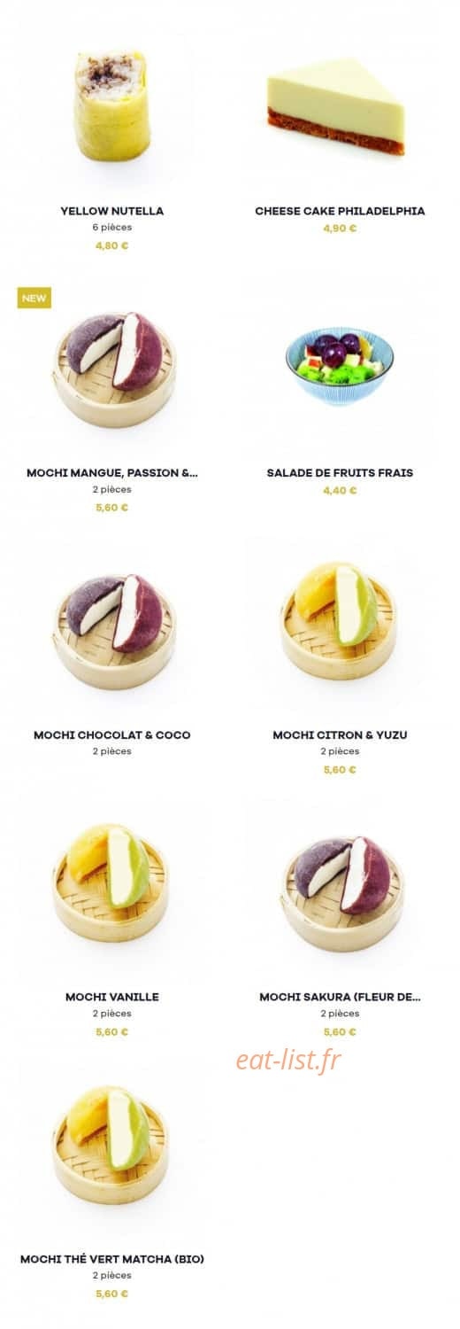 Menu Nikki Sushi - Desserts - Menu Aix Pont de l'arc