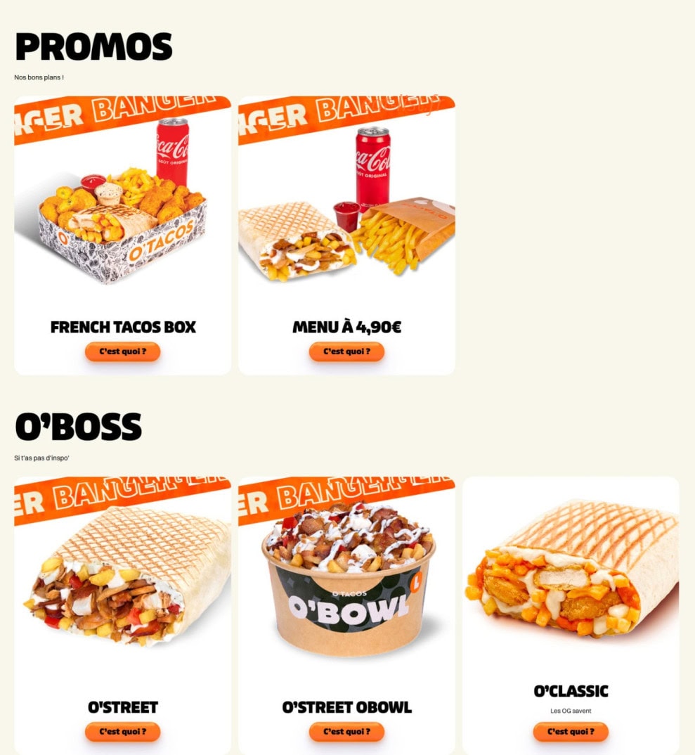 O'tacos — carte page 2