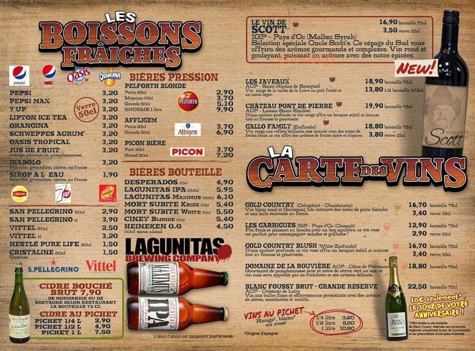 Oncle Scott's — carte page 8