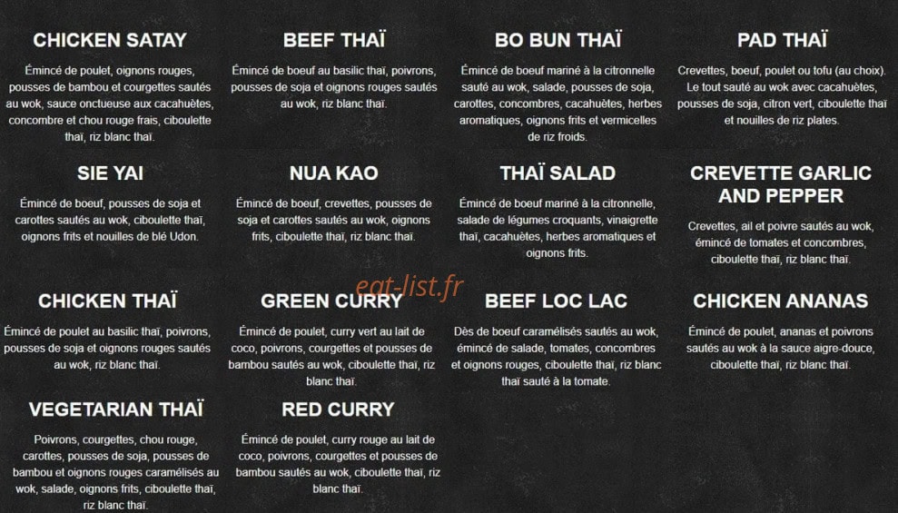 Menu Pitaya - Les assiettes