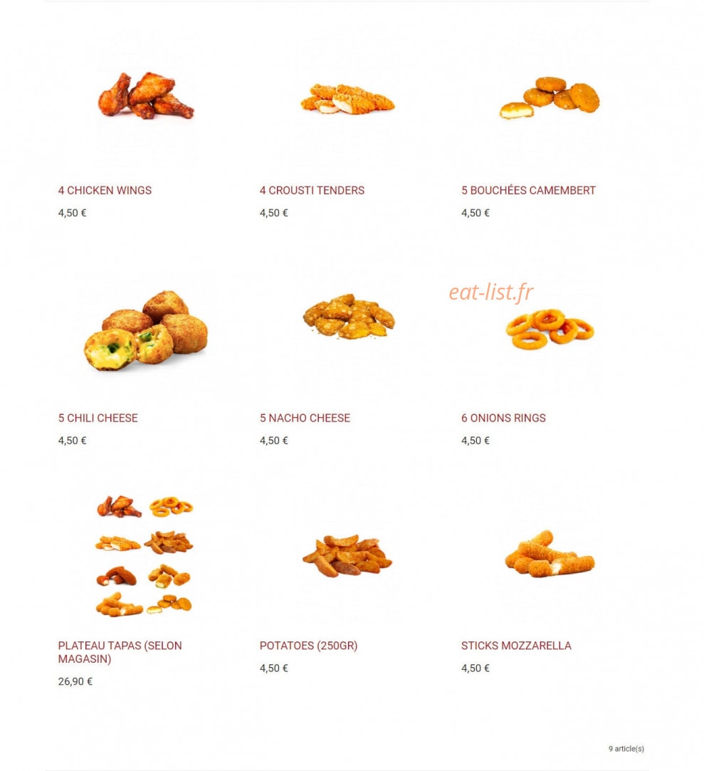 Menu Pizza Bonici - Tapas