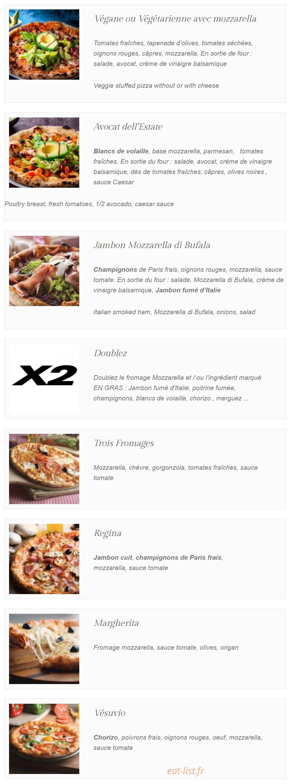 Pizza Papa — carte page 3