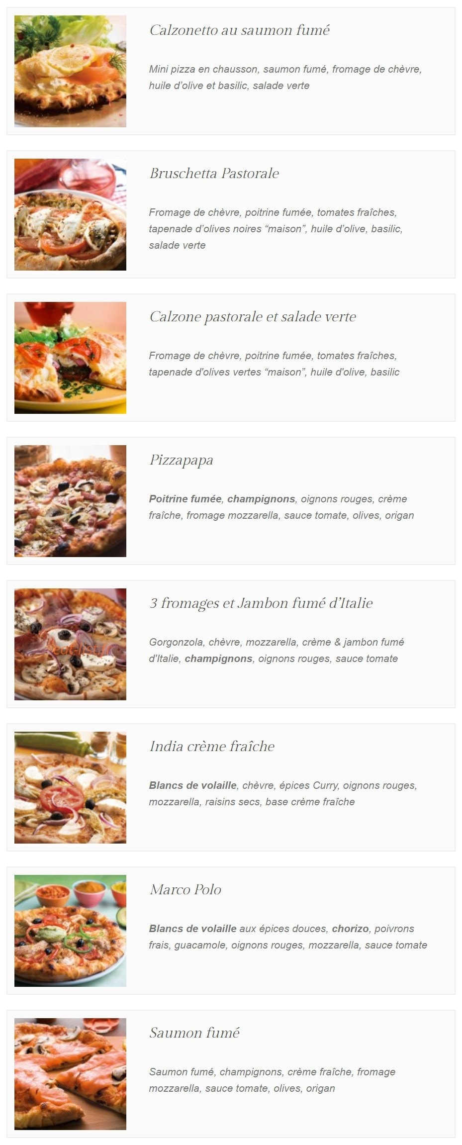 Pizza Papa — carte page 4