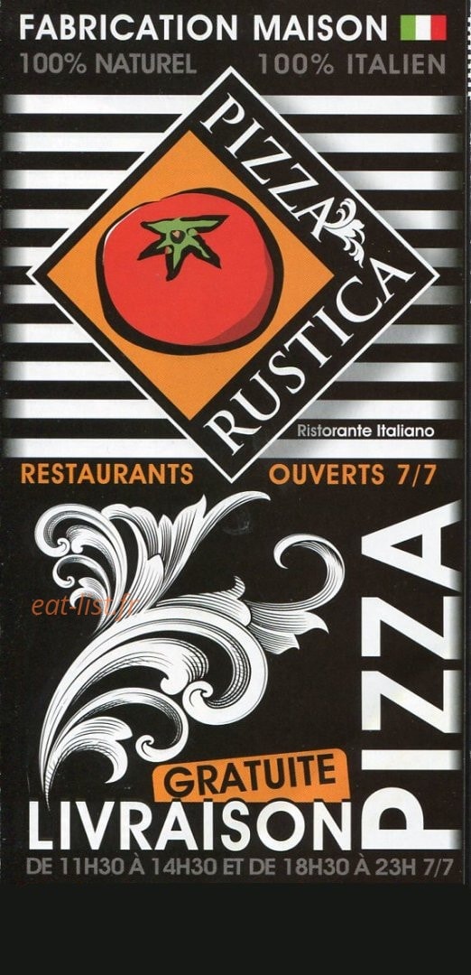 Menu Pizza Rustica - carte et menu pizza rustica à paris