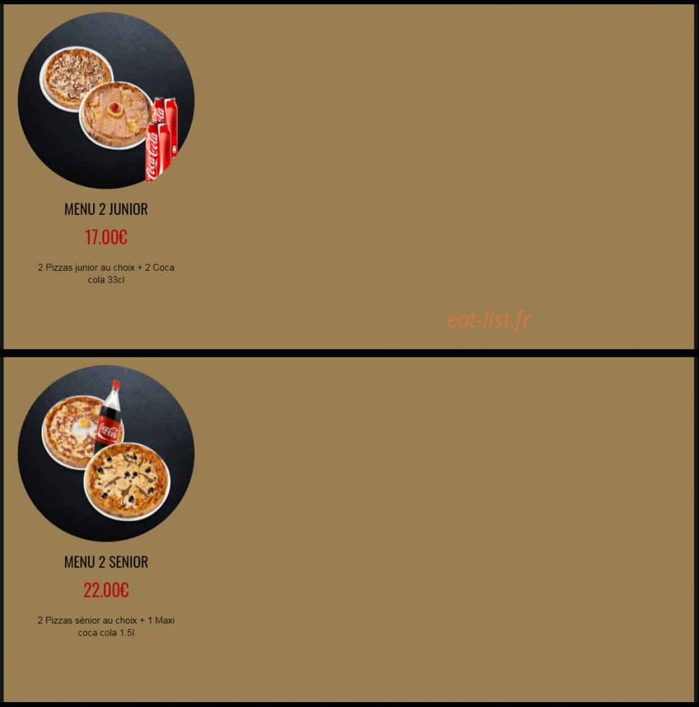 Menu Pizza Service - Pizza Service Grigny - Menus 1