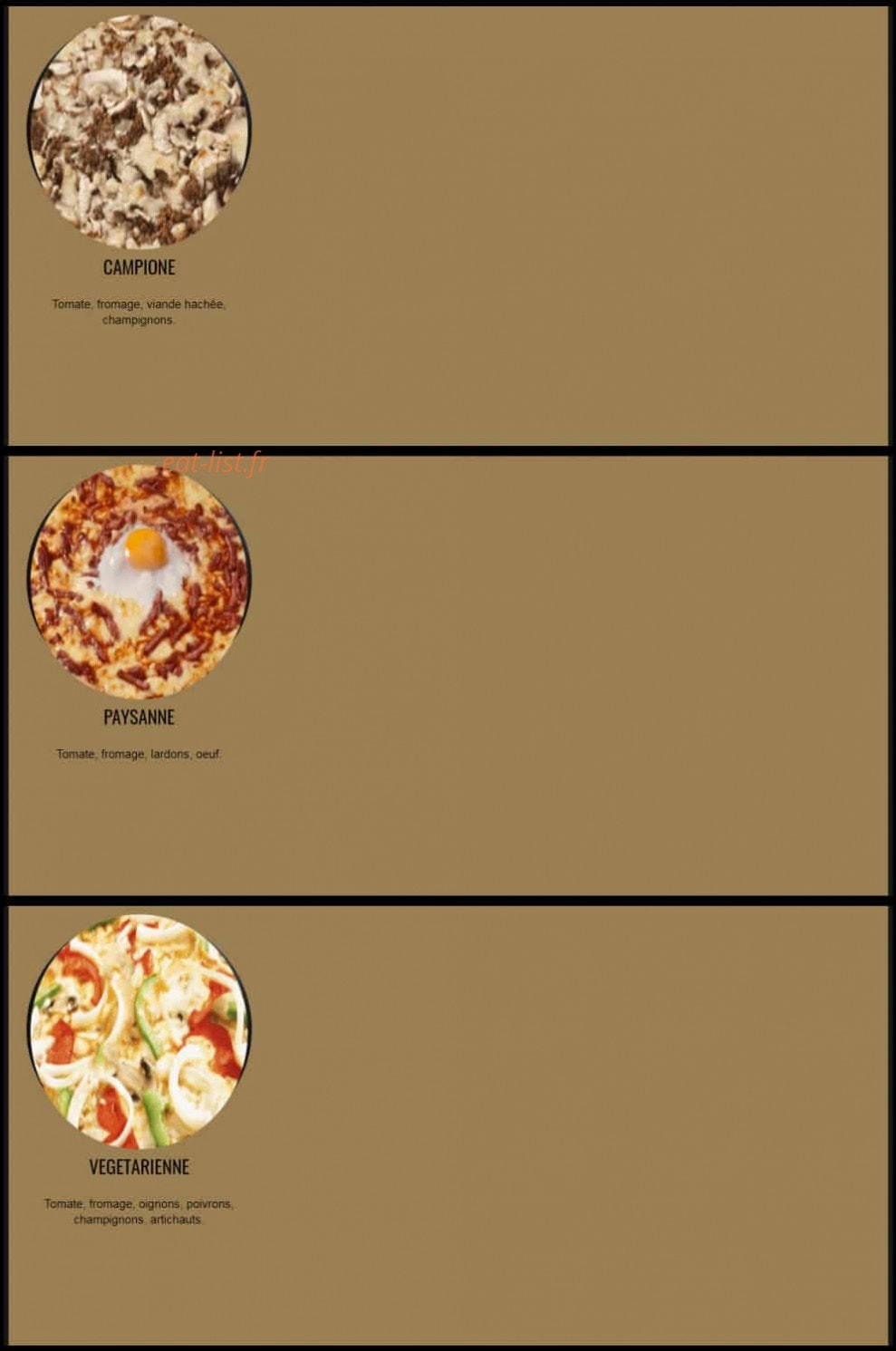 Menu Pizza Service - Pizza Service Grigny - Pizzas sauce tomates 1