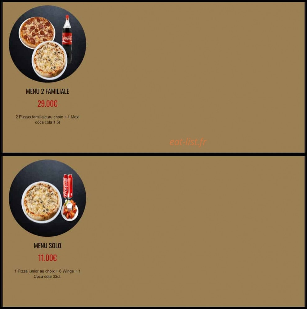 Menu Pizza Service - Pizza Service Grigny - Menus 2