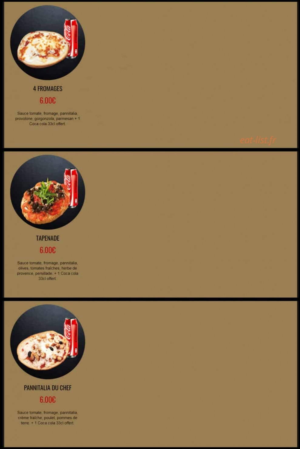 Menu Pizza Service - Pizza service Grigny - BRUSCHETTAS 1