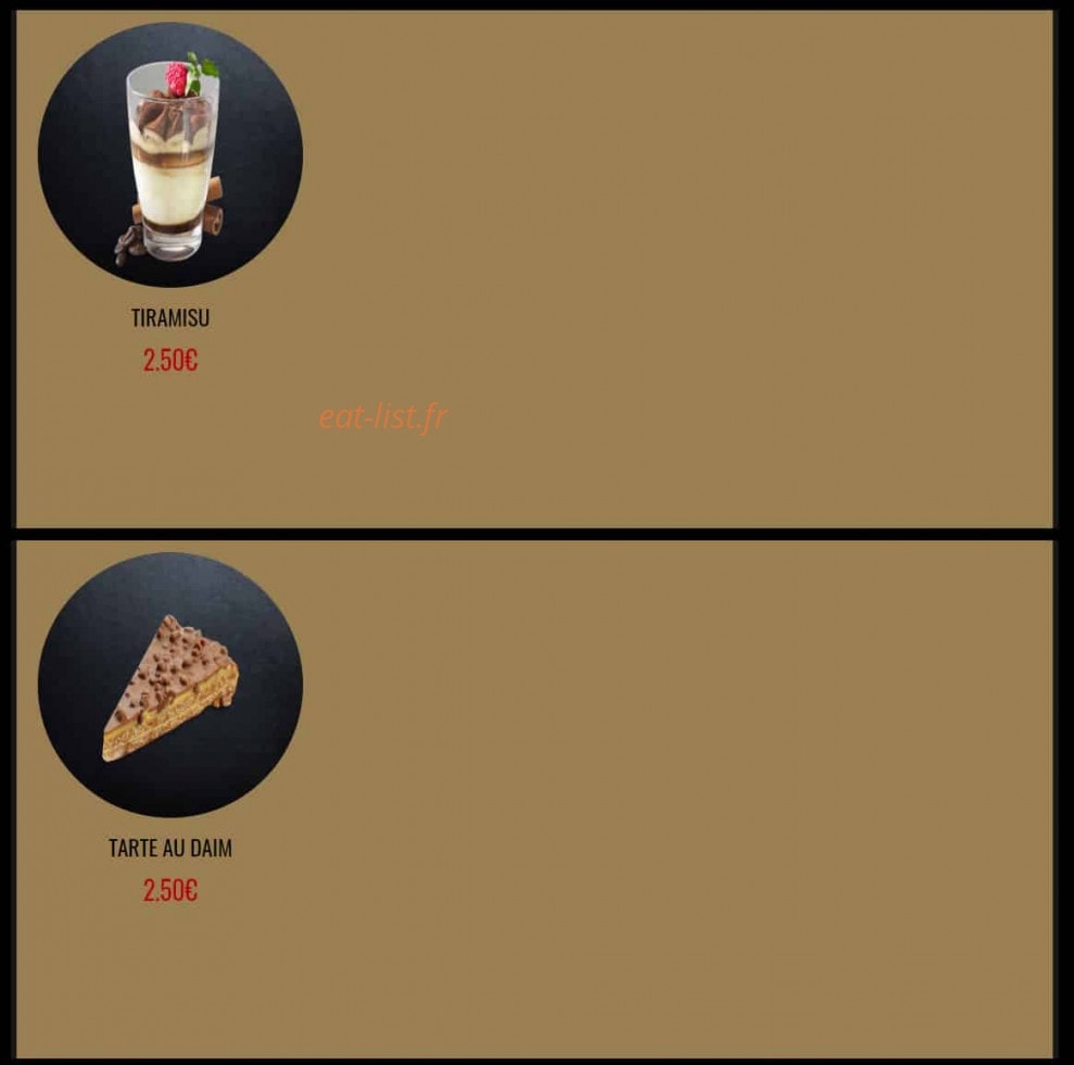 Menu Pizza Service - Pizza Service Grigny - Desserts 2