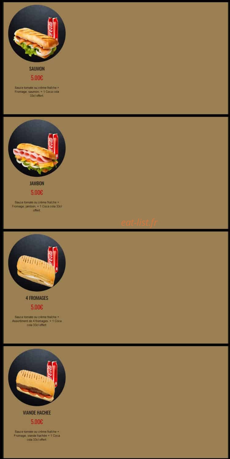 Menu Pizza Service - Pizza Service Grigny - Paninis 1